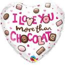 Fólia lufi I Love You More Than Chocolate 46cm