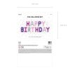 Fólia lufi , Happy Birthday betűk, szivárványos 340x35