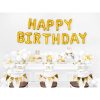 Szalvéta, fehér, happy birthday, arany betűkkel, 20 db, 33x33 cm