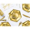 Papír tányér, arany, Happy New Year  6 db/cs