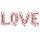 LOVE felirat, fólia lufi, 140 X 35cm, rosegold