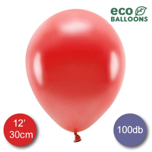 Eco lufi, latex, metál piros, d30 100 db