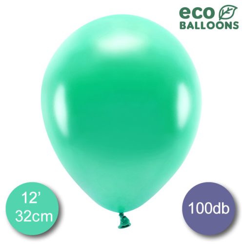 Eco lufi, latex, metál zöld, d30, 100 db
