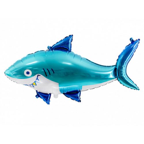 Fényes fólia léggömb cápa, színárnyalatos  92 x 48 cm
