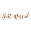 Just Married, rose gold, 20x77 cm, banner