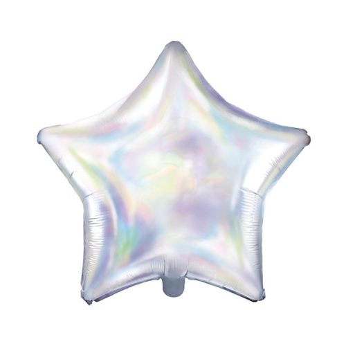 Csillag alakú gyöngyház fólia lufi, 19"/48cm