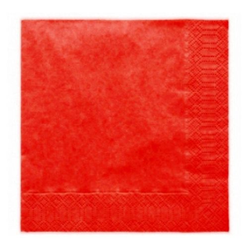 Szalvéta, 20 DB, 33X33 CM, 3 rétegű, piros