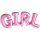 Fólia lufi, GIRL felirat, pink, 74 X 33cm
