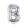 Fólia léggömb, "B" betű, ezüst, 35 cm