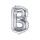 Fólia léggömb, "B" betű, ezüst, 35 cm