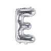 Fólia léggömb, "E" betű, ezüst, 35 cm