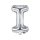 Fólia léggömb, "I" betű, ezüst, 35 cm