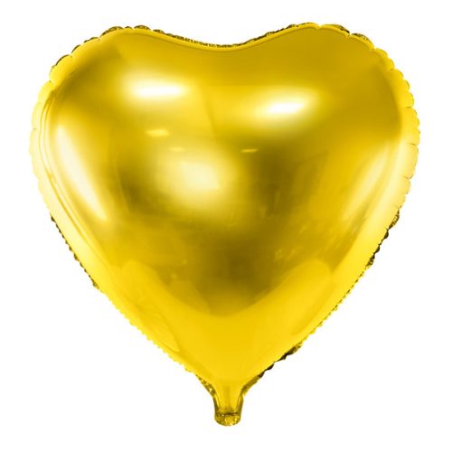 Fólia lufi, 61cm, szív, arany