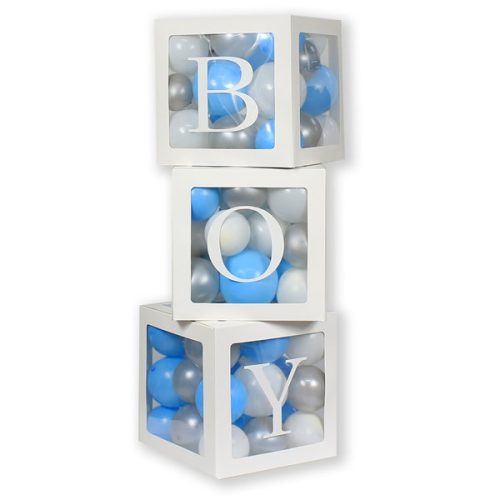 Léggömb dobozok betükkel, BOY, 105 cm