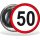 Kitűző, Behajtani tilos 50. születésnapra, 58 mm