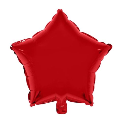 Fólia lufi, 46 cm, csillag, piros