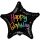 ECO fólia lufi, 18"/45cm, csillag alakú, multicolor, Happy Birthday