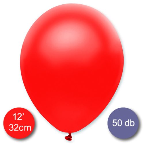 Lufi (metál) piros, 32cm, 50 db/cs