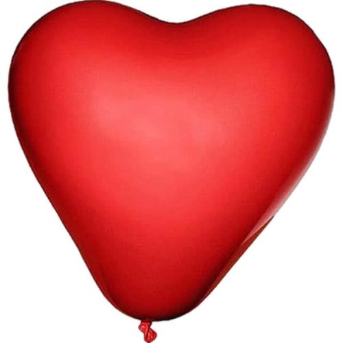 Lufi szív alakú, piros, 30cm, 50 db/cs