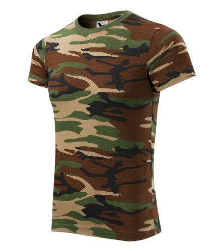 Camouflage póló unisex barna terepszín XS